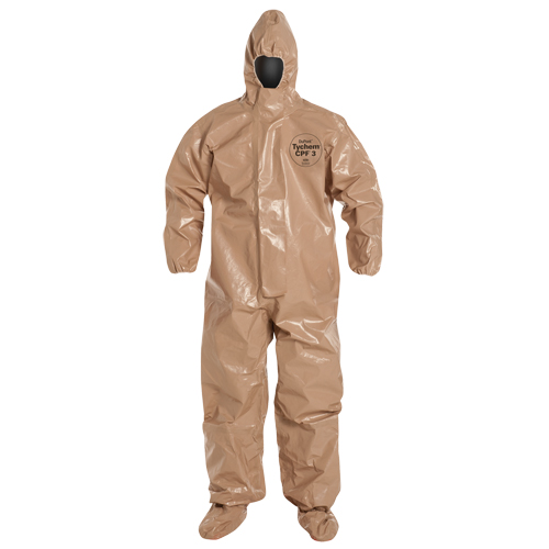 Tychem&reg; 5000 Protective Hooded Coveralls, Small, Brown We Share Industrial Supply