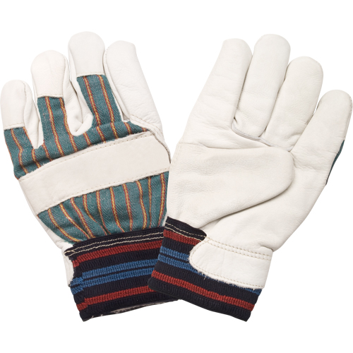 Abrasion-Resistant Winter-Lined Work Gloves, Medium, Grain Cowhide Palm, Cotton Fleece Inner Lining We Share Industrial Supply