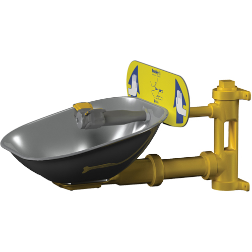 Halo Eyewash Stations, Wall-Mount Installation, Stainless Steel Bowl We Share Industrial Supply