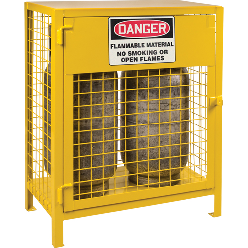 Armoires pour cylindres &agrave; gaz, nbre de bouteilles: 2, 30" , 17" , 37" , Jaune We Share Industrial Supply