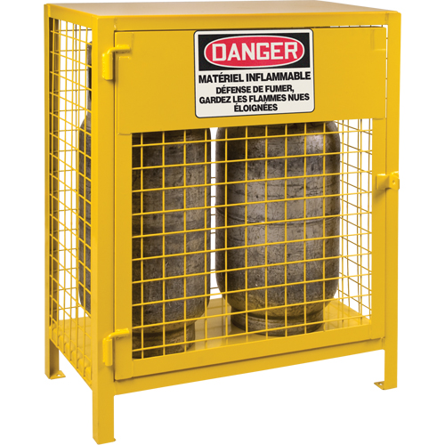 Armoires pour cylindres &agrave; gaz, nbre de bouteilles: 2, 30" , 17" , 37" , Jaune We Share Industrial Supply