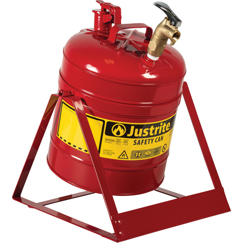 Laboratory Safety Can with Faucet, Type I, Steel, 5 US gal., Red, FM Approved We Share Industrial Supply