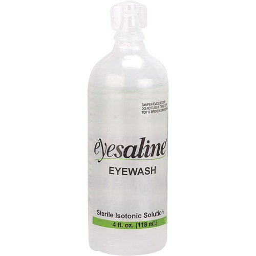 Bouteilles de solution saline pour douche oculaire, Bouteille Plein, 4 oz We Share Industrial Supply