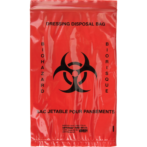 Sacs pour d&eacute;chets dangereux, D&eacute;chets infectieux, 9" lo x 6" la We Share Industrial Supply
