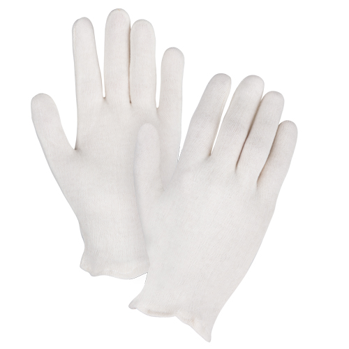 Mediumweight Inspection Gloves, Poly/Cotton, Hemmed Cuff, Men's We Share Industrial Supply