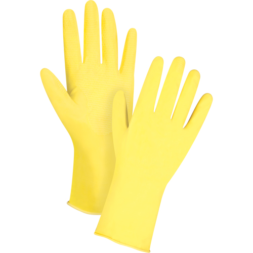 Gants jaune canari r&eacute;sistants aux produits chimiques, Taille 10, 12" lo, Latex, Doublure en Ouat&eacute;e, 15 mils We Share Industrial Supply