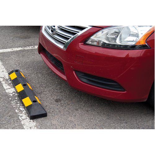 Parking Curb, Rubber, 3' L, Black/Yellow We Share Industrial Supply