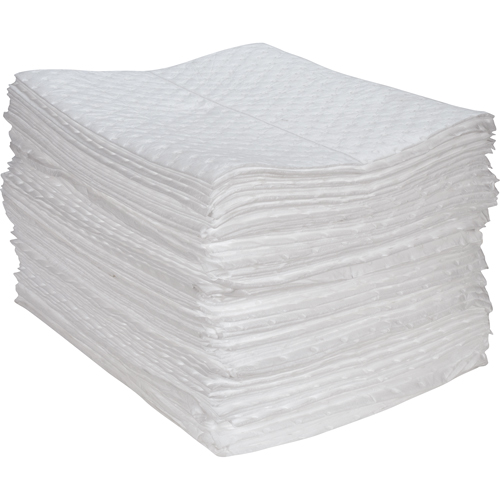 Feuilles absorbantes en fibres fines de premi&egrave;re qualit&eacute;, Huile seulement, 15" x 17", 30 gal. d'absorption We Share Industrial Supply