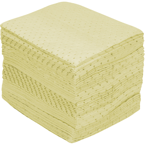 Feuilles absorbantes en fibres fines de premi&egrave;re qualit&eacute;, Mati&egrave;res dangereuses, 15" x 17", 25 gal. d'absorption We Share Industrial Supply