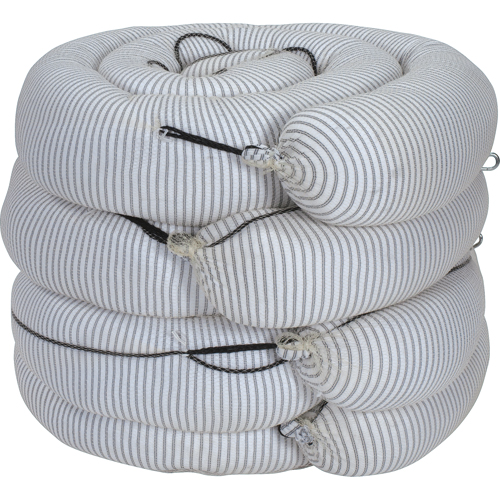 Barrage absorbant de premi&egrave;re qualit&eacute;, Universel, 10' lo x 8" la, Absorption 70 gal., 4 /pqt We Share Industrial Supply
