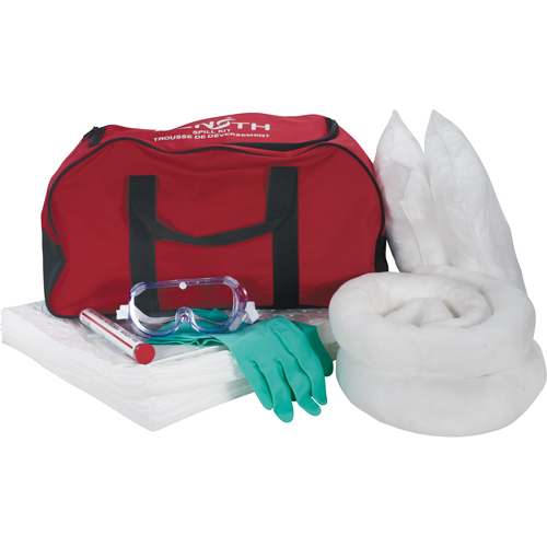 Trousse de lutte contre les d&eacute;versements pour v&eacute;hicules, Huile seulement, Sac, Absorbance de 10 gal. US We Share Industrial Supply