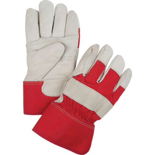 Red & White Winter-Lined Fitters Gloves, Large, Grain Cowhide Palm, Boa Inner Lining We Share Industrial Supply