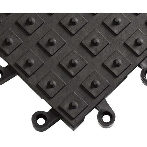 ErgoDeck&reg; Matting With Integrated No-Slip Cleats No. 552, PVC, 1-1/2' W x 1-1/2' L, 7/8" Thick, Black We Share Industrial Supply