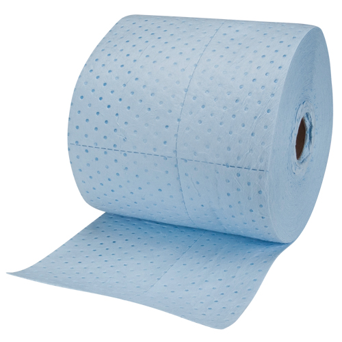 Rouleaux absorbants li&eacute;s bleus de premi&egrave;re qualit&eacute;, Lourd, 150' lo x 15" la, Absorption 25 gal. We Share Industrial Supply