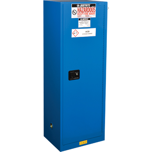 ChemCor&reg; Lined Hazardous Material Slimline Safety Cabinets, 22 gal., 23.25" x 65" x 18" We Share Industrial Supply