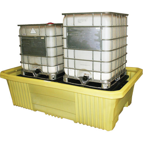 Double IBC 4000i With Drain, 750 US gal. Spill Capacity, 113" x 71" x 32" We Share Industrial Supply