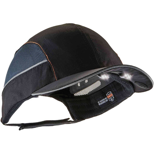 Casquette &agrave; bord court avec &eacute;clairage DEL Skullerz 8960, Noir We Share Industrial Supply