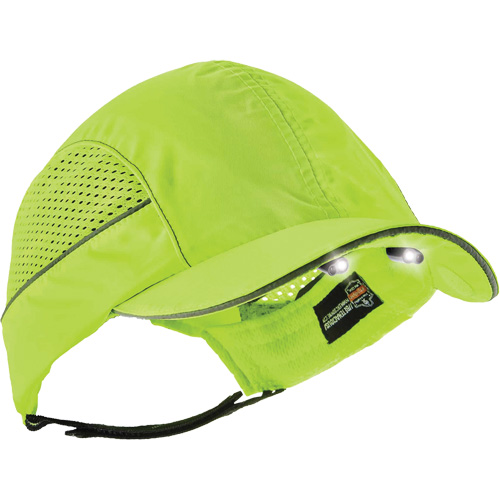 Casquette &agrave; bord court avec &eacute;clairage DEL Skullerz 8960, Vert lime haute visibilit&eacute; We Share Industrial Supply