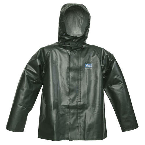 Journeyman Chemical Resistant Rain Jacket, Medium, Green, Polyester/PVC We Share Industrial Supply