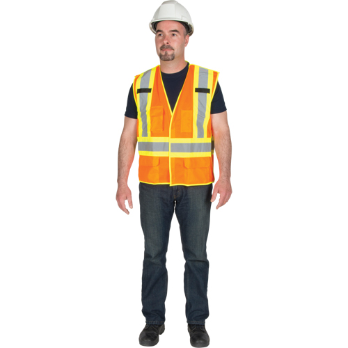 Veste de s&eacute;curit&eacute; d&eacute;tachable en cinq points de premi&egrave;re qualit&eacute;, Orange haute visibilit&eacute;, Grand/T-Grand, Polyester We Share Industrial Supply