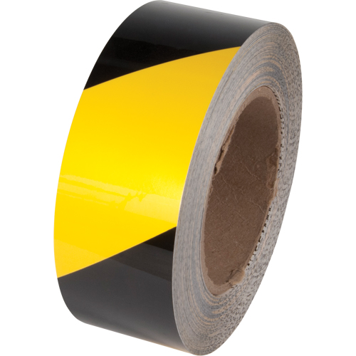 Ruban de marquage pour plancher Tuff Mark, 2" x 100', Polyester, Noir et jaune We Share Industrial Supply