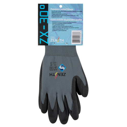 Gants enduits de premi&egrave;re qualit&eacute; ZX-30°, 8/Moyen, R&ecirc;vetement PVC, Calibre 15, Enveloppe en Nylon We Share Industrial Supply