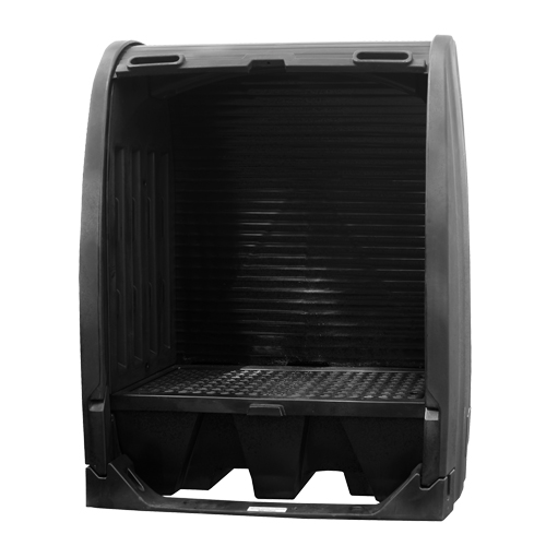 Spill Containment Sheds With Drain, 61" L x 37.25" W x 72.75" H, 1000 lbs. Load Capacity We Share Industrial Supply