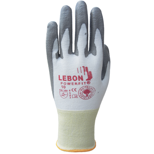 Gants r&eacute;sistants &agrave; la coupe PowerFit Lebon, Taille Grand/10, Calibre 13, Rev&ecirc;tement Polyur&eacute;thane, Enveloppe en Poly&eacute;thyl&egrave;ne, ASTM ANSI niveau A2/EN 388 niveau B We Share Industrial Supply