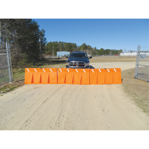 Traffic Barriers, Water-Filled, 62.25" L x 24" H, Orange We Share Industrial Supply
