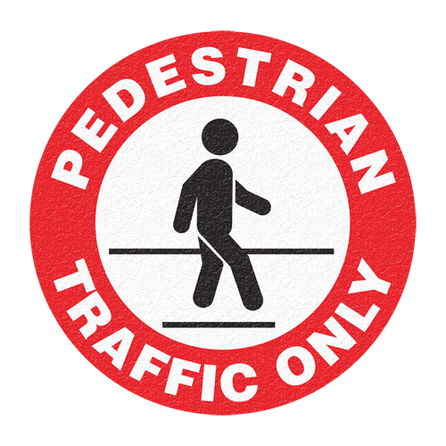 "Pedestrian Traffic Only" Floor Sign, Adhesive, English with Pictogram We Share Industrial Supply