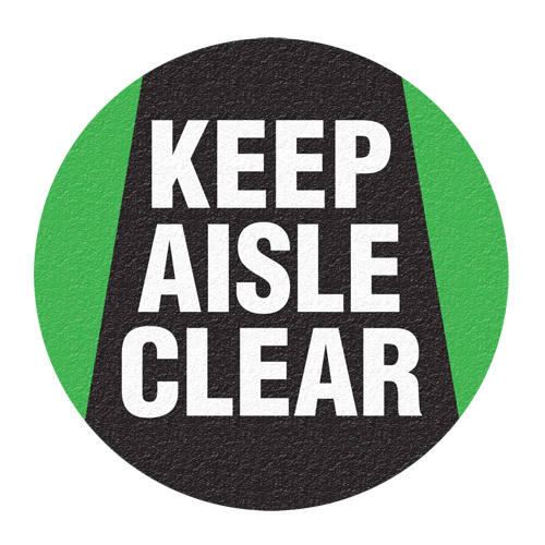 "Keep Aisle Clear" Floor Sign, Adhesive, English with Pictogram We Share Industrial Supply