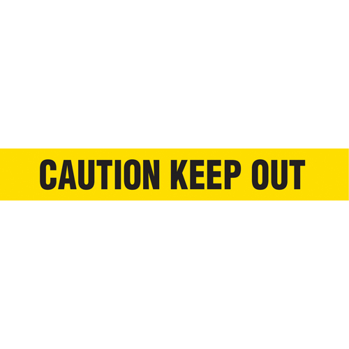 Barricade Tape, English, 3" W x 1000' L, 2 mils, Black on Yellow We Share Industrial Supply