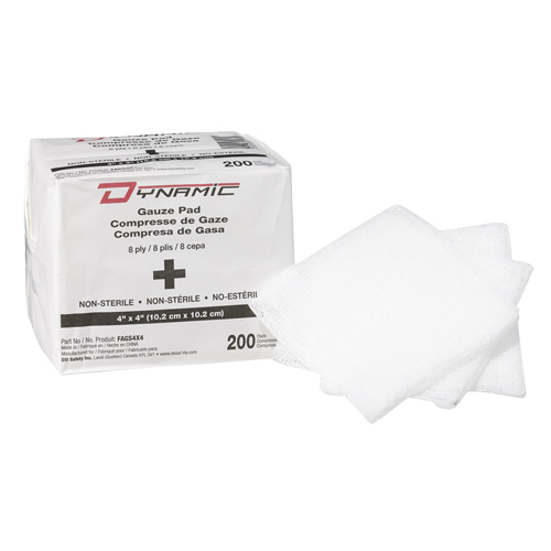 &eacute;ponge de gaze Dynamic, Tampon, 4" lo x 4" la, Dispositif m&eacute;dical Classe 1 We Share Industrial Supply