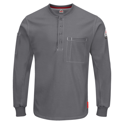 Chemises Henley Excel FR &agrave; manches longues, Petit, Gris We Share Industrial Supply