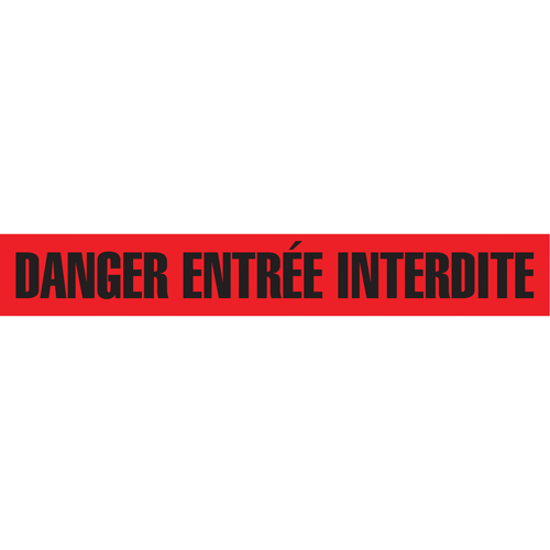 Barricade Tape, French, 3" W x 1000' L, 3 mils, Black on Red We Share Industrial Supply