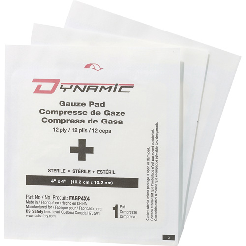 Dynamic Gauze, Pad, 4" L x 4" W, Sterile, Medical Device Class 1 We Share Industrial Supply