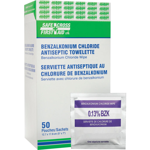 Benzalkonium Chloride Wipes, Towelette, Antiseptic We Share Industrial Supply