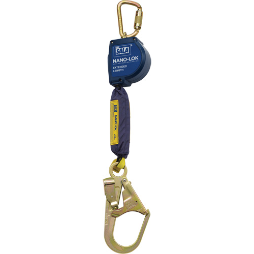 Cordage de s&eacute;curit&eacute; autor&eacute;tractable allong&eacute; Nano-Lok, 9', Polyester/Sangles, Pivotant We Share Industrial Supply