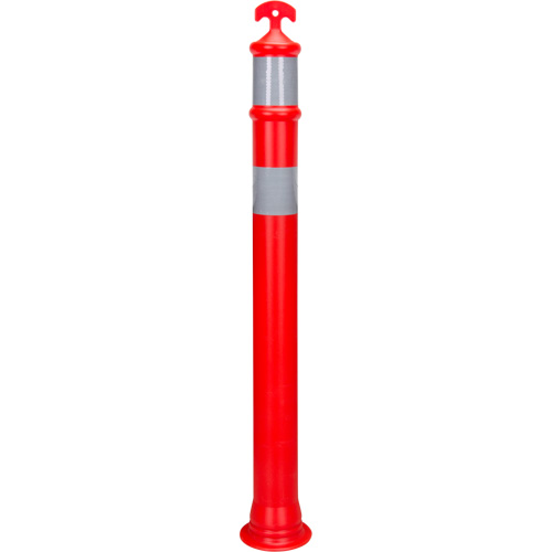 Poteau d&eacute;lin&eacute;ateur &agrave; visibilit&eacute; &eacute;lev&eacute;e &agrave; dessus en T, 42" h, Orange We Share Industrial Supply