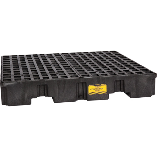 Spill Containment Pallet, 66 US gal. Spill Capacity, 51.5" x 51.5" x 8" We Share Industrial Supply