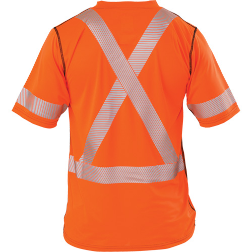 Polartec&reg; Power Grid&reg; High Visibility Short Sleeved T-Shirt, Polyester, 4X-Large, Orange We Share Industrial Supply