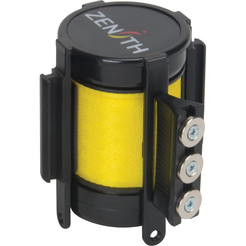 Cassette de ruban magn&eacute;tique pour barri&egrave;re de contr&ocirc;le des foules personnalis&eacute;e, 12', Ruban Jaune We Share Industrial Supply