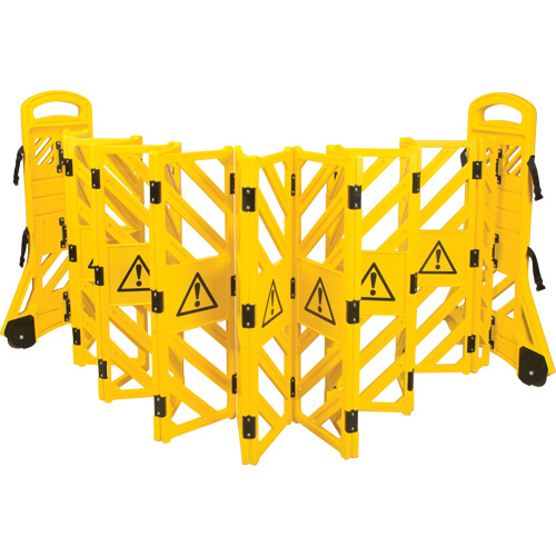 Barri&egrave;re mobile portative, 40" h x 13' lo, Jaune We Share Industrial Supply