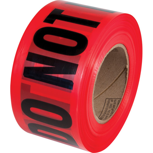Ruban pour barricades Danger Do Not Enter PrimeGuard, Anglais, 3" la x 1000' lo, Noir/rouge We Share Industrial Supply