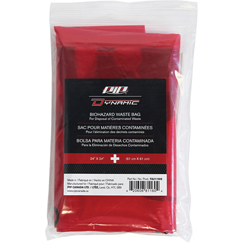Sacs pour d&eacute;chets dangereux Dynamic, D&eacute;chets infectieux, 24" lo x 24" la, 12 microns We Share Industrial Supply