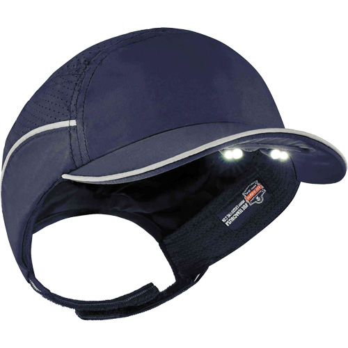 Skullerz&reg; 8965 Lightweight Bump Cap Hat with LED Lighting, Navy Blue We Share Industrial Supply