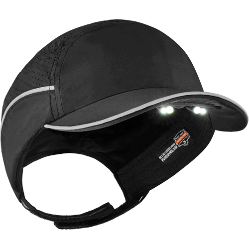 Skullerz&reg; 8965 Lightweight Bump Cap Hat with LED Lighting, Black We Share Industrial Supply