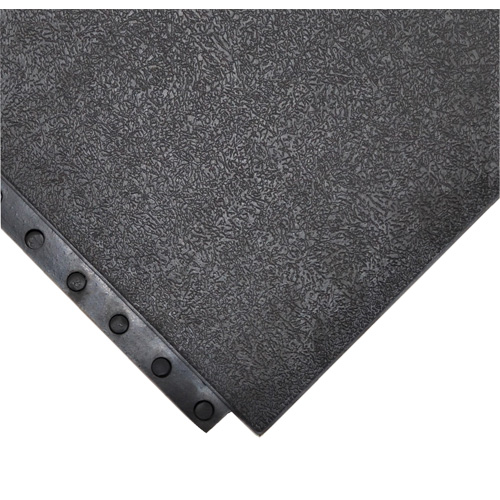 Tapis antifatigue 24/Seven Locksafe, Lisse, 3' x 3' x 5/8", Noir, Caoutchouc naturel We Share Industrial Supply