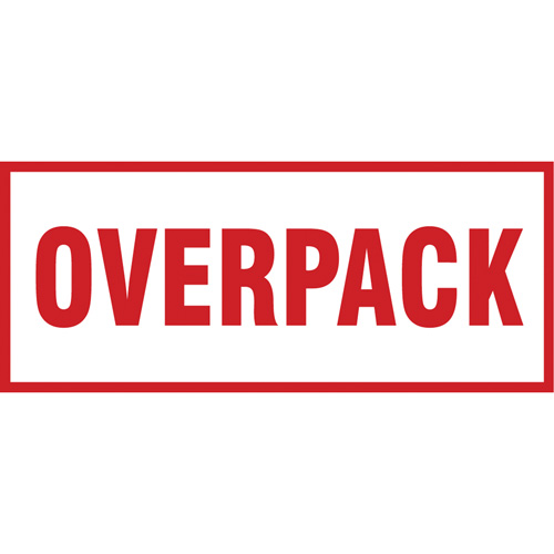"Overpack" Handling Labels, 6" L x 2-1/2" W, Red on White We Share Industrial Supply