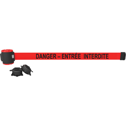 Wall Mount Barrier, Plastic, Magnetic Mount, 30', Red Tape We Share Industrial Supply